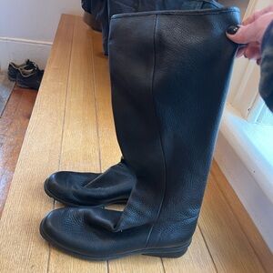 Arche Black Leather Women's Combat Boots